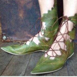 Green Elven Leaf Boots